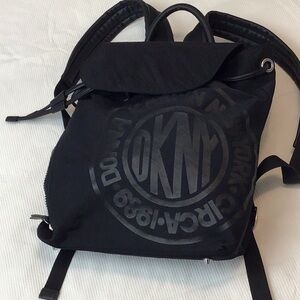 DKYN Donna Karan New York Black Nylon Backpack